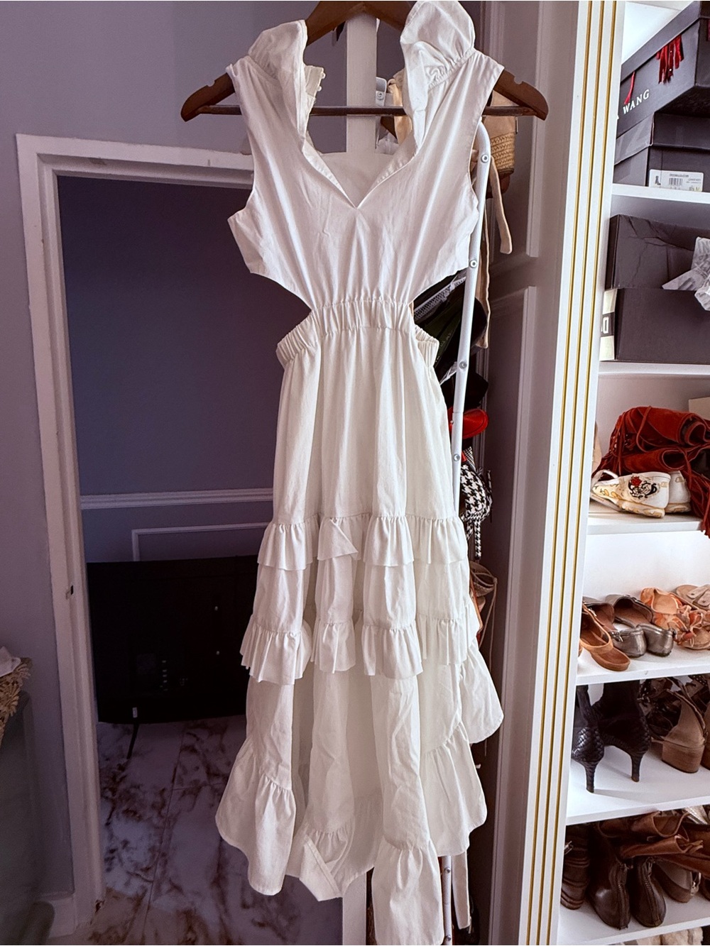 Habitual White Ruffled High-Low Sundress - Picture 2 of 3